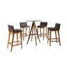 Conjunto Mesa Bistrô Tampo de Vidro com 4 Banquetas Buarque Móveis Rafana - 2