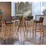 Conjunto Mesa Bistrô Tampo de Vidro com 4 Banquetas Buarque Móveis Rafana - 1