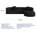 Ver imagem 3 de Sofá Modular Sala de Estar Decoração Luxo 265cm Lado Esquerdo Linho Celinne Luxuoso