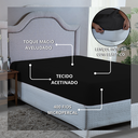 Ver imagem 3 de Lençol Super King 400 Fios Poliéster Ultra Macio com Elástico Avulso:preto