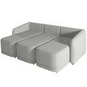 Ver imagem 6 de Sofá Cama Casal para Sala 306cm Polska K04 Linho Cinza - Mpozenato