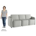 Ver imagem 5 de Sofá Cama Casal para Sala 306cm Polska K04 Linho Cinza - Mpozenato