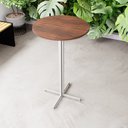 Ver imagem 3 de Mesa Alta Bar Bistrô Redonda 100x60cm Branca Tampo Imbuia Industrial Don Castro Decor Mesa Alta Indu