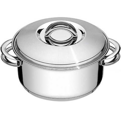 Caçarola Tramontina Rasa Solar em Aço Inox Fundo Triplo com Tampa e Alças 16 cm 1,4 L