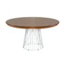 Mesa de Jantar La Arthur Redonda Metal Raiada Tampo 140 Cm Imbuia - 1