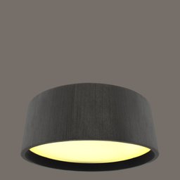 Plafon Redondo Madeira Preto 80cm - Preto - Bivolt - 3