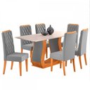Ver imagem 2 de Mesa de Jantar 6 Lugares Dallas Mel/blonde/veludo Cinza - Panorama Móveis