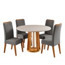 Ver imagem 2 de Conjunto Sala de Jantar 4 Lugares Redondo Tampo de MDF Mirelle Yescasa Cinza/Mel/Blonde