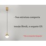 2 Luminaria Pendente Bola de Vidro Branco Dourado Cabeceira Lup27 - 7