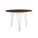 Ver imagem 2 de Mesa de Jantar Redonda 90cm Amêndoa Clips 3 Pés Ferro Branco