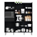 Ver imagem 2 de Armário de Cozinha Compacta 160cm 5 Portas 1 Gaveta Modulada Isabel MDP Preto Completa
