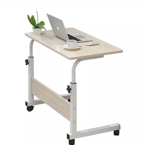 Mesa para Notebook com Rodas e Altura Ajustável Bege