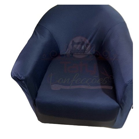 Capa Poltrona Ferradura:azul Marinho