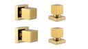 Ver imagem 1 de Kit 4 Acabamento Banheiro Quadrado Dourado Brilhante Padrão Deca