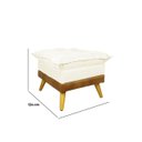 Ver imagem 5 de Poltrona Sofá Reclinável Londres com Puff Banqueta Almofadado Corino Nozes e Linho Bege - Arkell