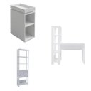 Ver imagem 2 de Conjunto de Escritório 3 Peças Mesa de Apoio Escrivaninha e Estantes 4 Amplas Prateleiras Match Branco