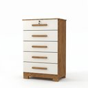 Ver imagem 2 de Cômoda para Quarto com 5 Gavetas e Pés Mastery Cinamomo/Off White