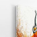 Ver imagem 3 de Mulher Vestido Laranja Arte Abstrato Quadro Canvas 100x70cm