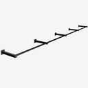 Ver imagem 1 de Arara de Parede para Loja Modelo Premium Leve Comac - 8 Tamanhos - Preto - 300cm