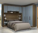 Ver imagem 1 de Guarda Roupa Dormitório Modulado Paris Casal Queen 1,58 M Canto - Roupeiro Luciane M01:avelã / Azul