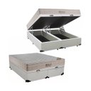 Ver imagem 1 de Cama Box Baú Casal Bipartido Molas Ensacadas Airtech Springpocket 138x138 Branco - Ortobom