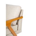 Ver imagem 3 de Kit 2 Poltronas Decorativa Mona Luxo Linho Bege Claro e Base Madeira Maciça