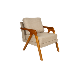 Kit 2 Poltronas Decorativa Mona Luxo Linho Bege Claro e Base Madeira Maciça - 5 Kit 2 Poltronas Decorativa Mona Luxo Linho Bege Claro e Base Madeira Maciça - 5