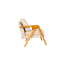 Ver imagem 6 de Kit 2 Poltronas Decorativa Mona Luxo Linho Bege Claro e Base Madeira Maciça