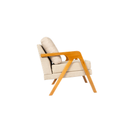 Kit 2 Poltronas Decorativa Mona Luxo Linho Bege Claro e Base Madeira Maciça - 6