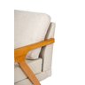 Kit 2 Poltronas Decorativa Mona Luxo Linho Bege Claro e Base Madeira Maciça - 3