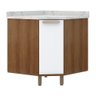 Balcão De Canto Diagonal C/Tampo 74cm 1 Porta Avelã C/Branco - 1