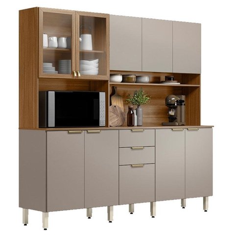 Kit para Cozinha Compacta Amora Amêndola Nude Prime Demóbile