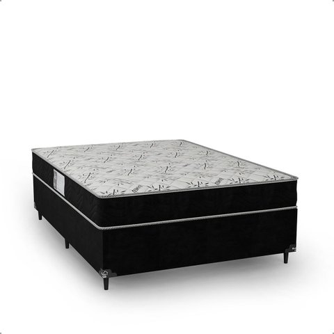 Cama Box Viúva + Colchão D33 One Face - 56x128x188cm - e-Shop Casa - Suede