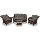 Ver imagem 1 de Conjunto de Sofás Fibra Sintética Nairóbi - 1 Sofá 2 L + 2 Poltronas + 1 Mesa Centro - Tecido Duna F