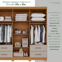 Ver imagem 7 de Guarda-Roupa Casal com Pés e Espelho 6 Portas 4 Gavetas Texas Premium Marrom/Cinamomo/Off White