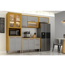 Ver imagem 2 de Cozinha Donna 4 Peças Portas Reflecta 100%MDF e LED - CHF:Cinamomo/Cinza