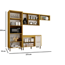 Ver imagem 3 de Cozinha Donna 4 Peças Portas Reflecta 100%MDF e LED - CHF:Cinamomo/Cinza