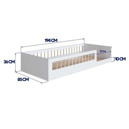 Cama Montessoriana Infantil Solteiro Proteção Lateral - 3