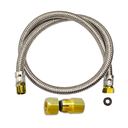 Ver imagem 1 de Mangueira Gás Encanado Flexível Malha de Aço Adaptador + Mangueira 2 M