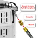 Ver imagem 7 de Mangueira Gás Encanado Flexível Malha de Aço Adaptador + Mangueira 2 M