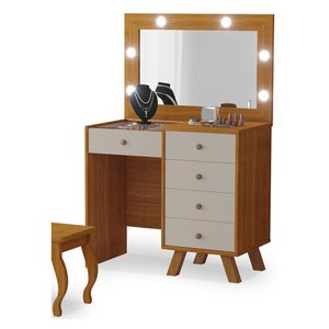 Penteadeira Camarim com Espelho e Led Luna Freijó Maní Luapa