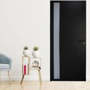 Ver imagem 2 de Porta de Giro Alumínio Preto Lambril c/Maçaneta Visor Lateral Maxx - 210x80 - Esquerda