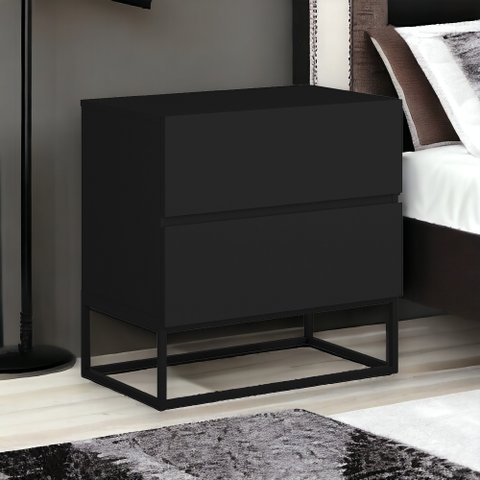 Mesinha de Cabeceira Eros 45cm Várias Cores do Móvel com Pés Metalon Preto:preto