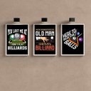 Ver imagem 2 de Kit 3 Quadros Decorativos Bilhar Sinuca 45x34cm:madeira Branca