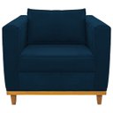 Ver imagem 6 de Kit Sofá 2 Lugares e 2 Poltronas Europa Suede Azul Marinho ADJ Decor