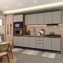 Ver imagem 1 de Cozinha Completa Alice 14 Portas 2 Gavetas Marrom/nude - Panorama Móveis