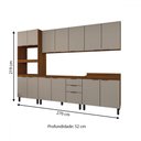 Ver imagem 4 de Cozinha Completa Alice 14 Portas 2 Gavetas Marrom/nude - Panorama Móveis