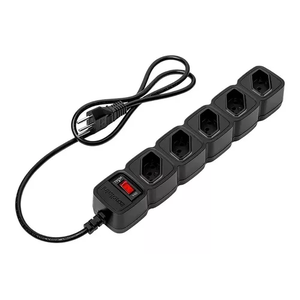 Protetor Eletrônico e Filtro de Linha Com 5 Tomadas Epe 205 + Cabo de 3 Metros Preto Intelbras