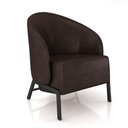 Ver imagem 6 de Kit 2 Poltronas Decorativa Sala de Estar Kenya Pés em Ferro Pu Preto/marrom G33 - Gran Belo
