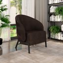 Ver imagem 2 de Kit 2 Poltronas Decorativa Sala de Estar Kenya Pés em Ferro Pu Preto/marrom G33 - Gran Belo